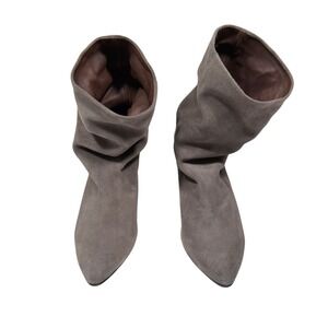 Anonymous Copenhagen Taupe Suede Slouchy Ankle Boots Size 38
